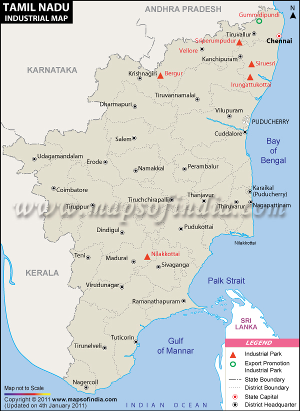 Tamil Nadu Industries Map