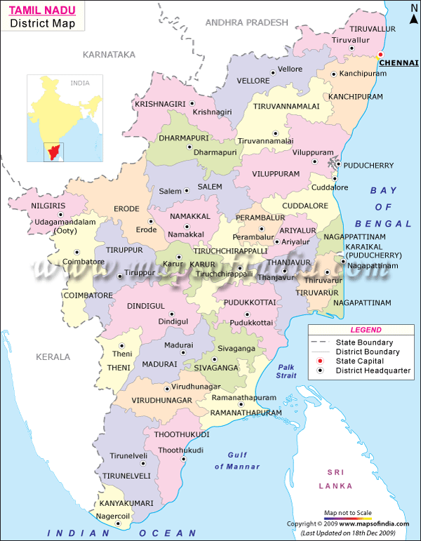 Tamil Nadu Location Map