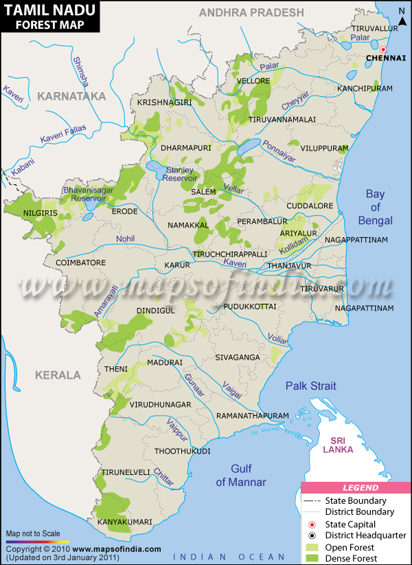 Tamil Nadu Forest Map