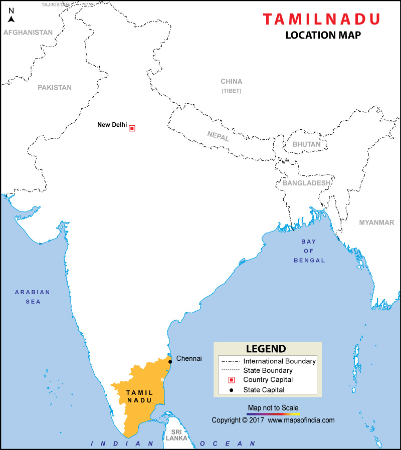 Tamil Nadu Location Map