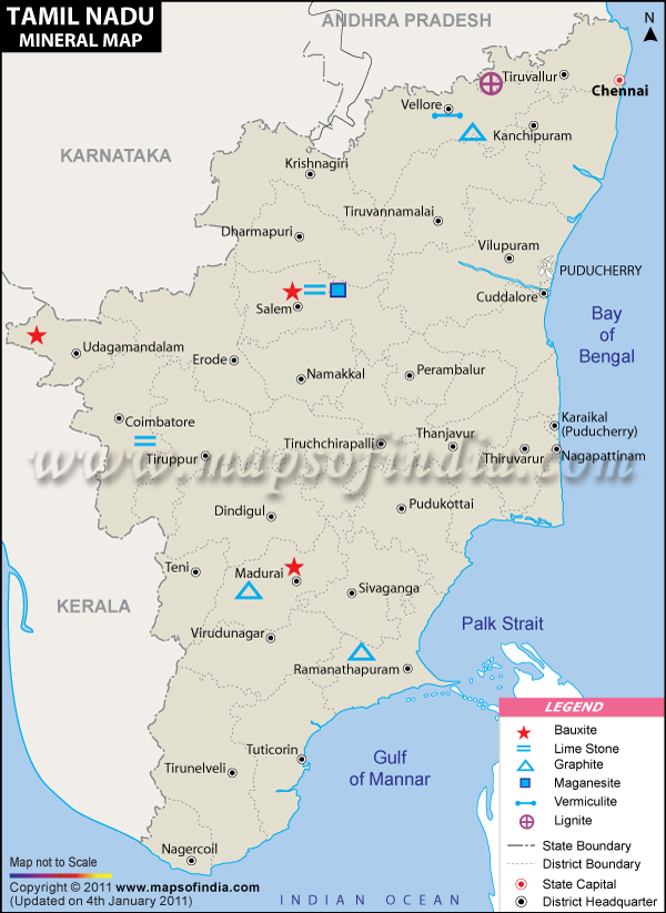 Tamil Nadu Mineral Map