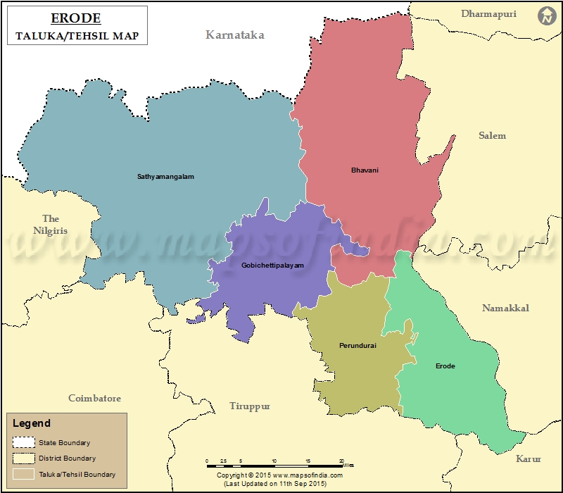 Tehsil Map of Erode