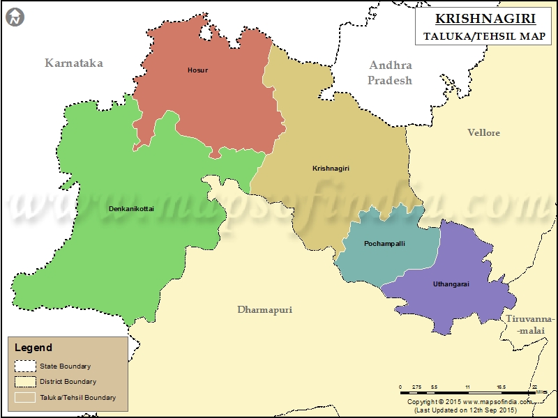 Tehsil Map of Krishnagiri