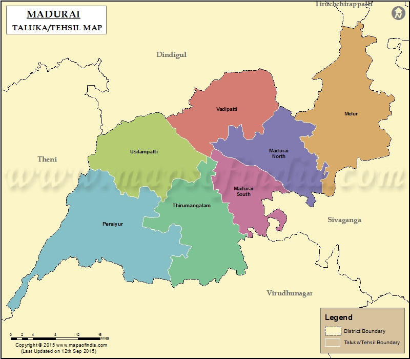 Tehsil Map of Madurai