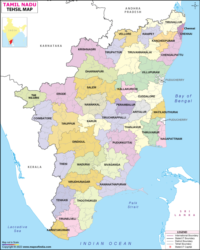 Tehsil Map of Tamil Nadu