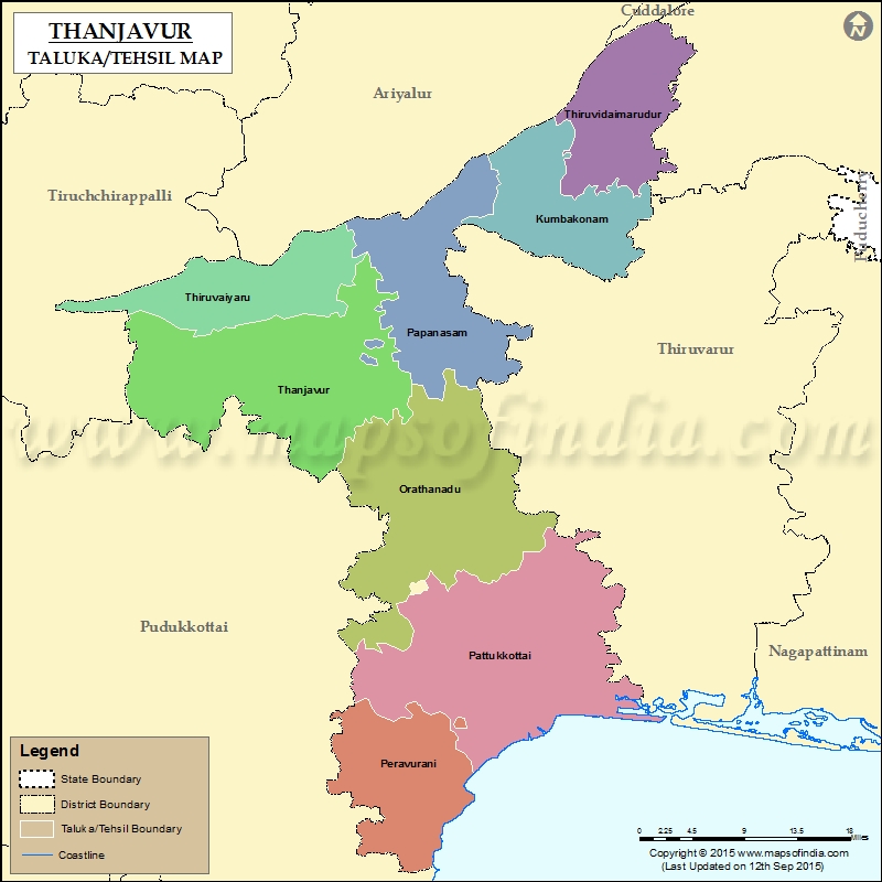 Tehsil Map of Thanjavur
