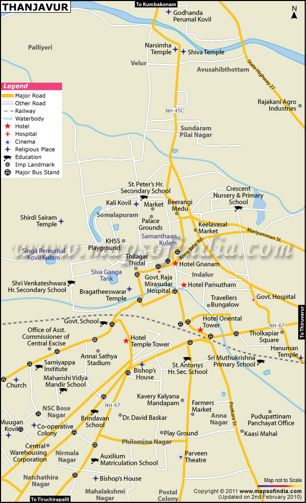 City Map of Thanjavur