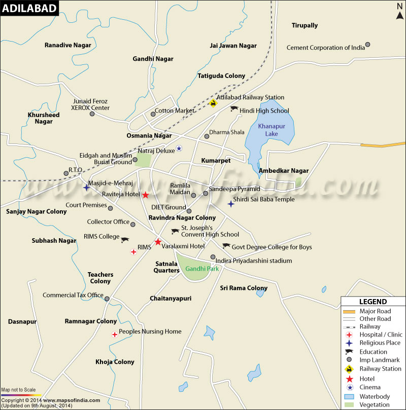 Adilabad City Map