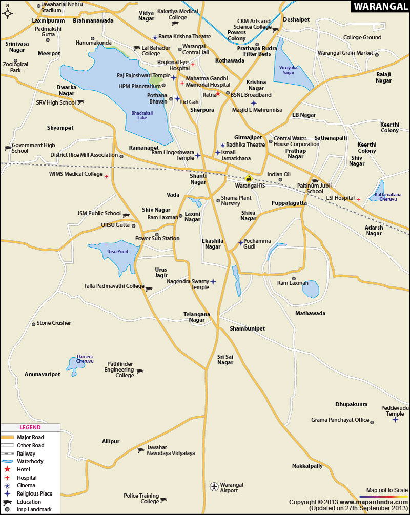 map of warangal city Warangal City Map map of warangal city