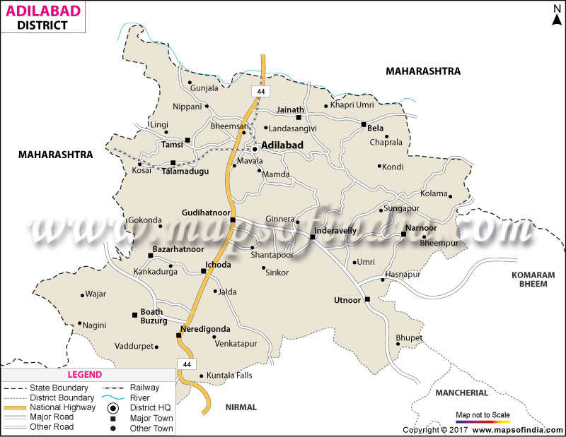 District Map of Adilabad