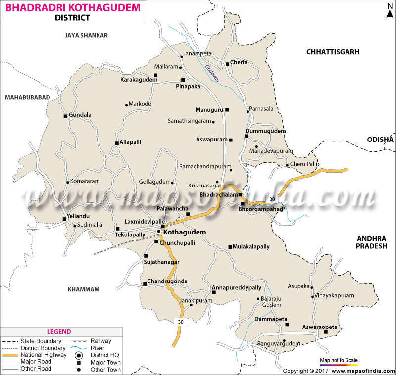 District Map of Bhadradri