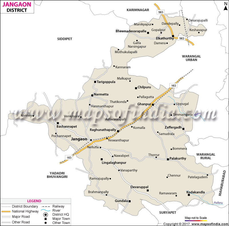 District Map of Jangaon