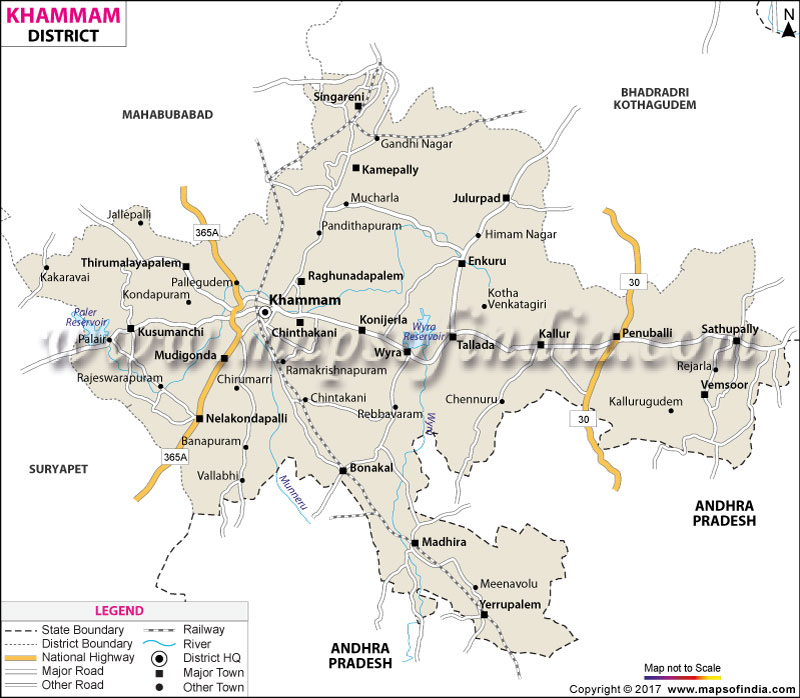 District Map of Khammam
