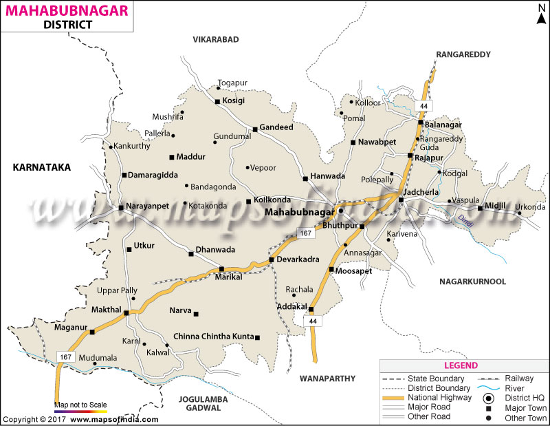 District Map of Mahbubnagar
