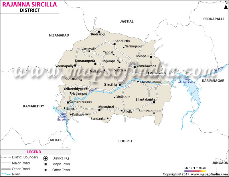 District Map of Rajanna Sircilla