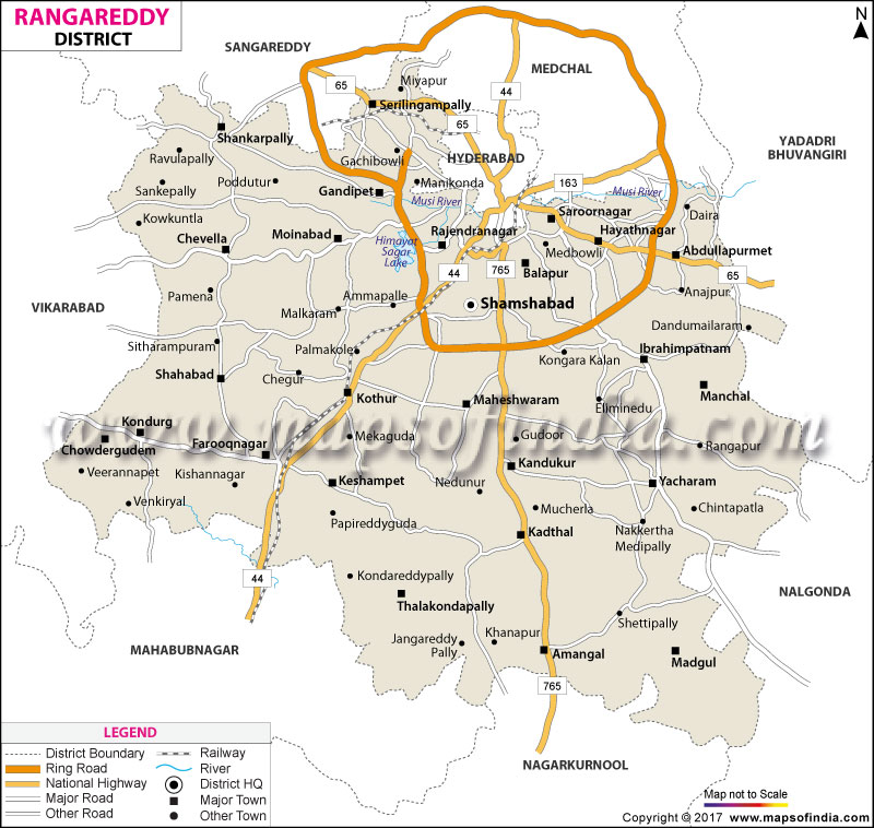 District Map of K. V. Ranga Reddy
