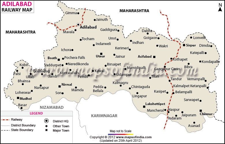 Railway Map of Adilabad