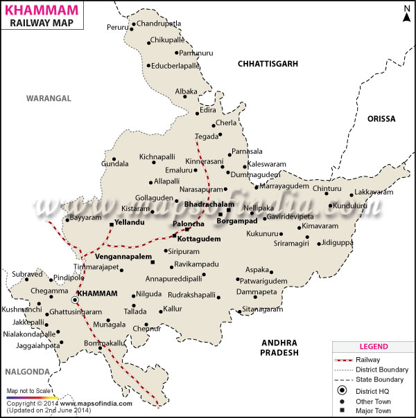Railway Map of Khammam