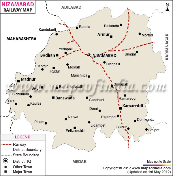 Railway Map of Nizamabad