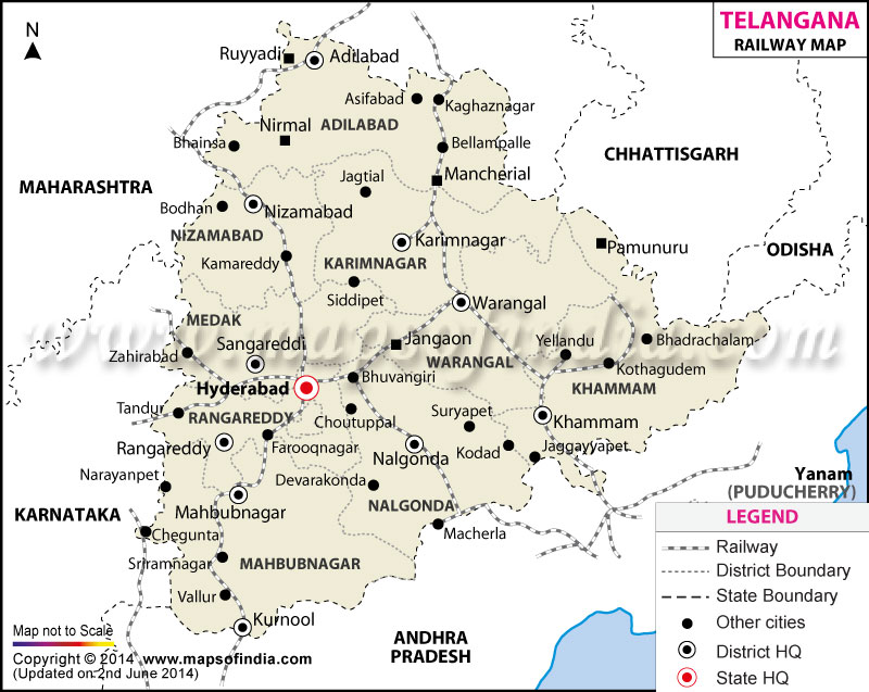 Telangana Railway Map
