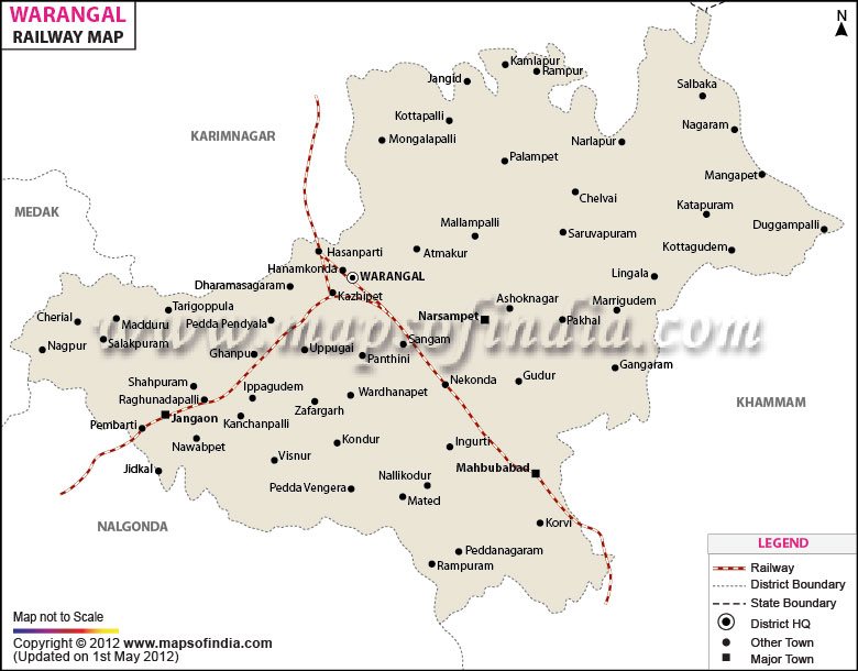 Railway Map of Warangal