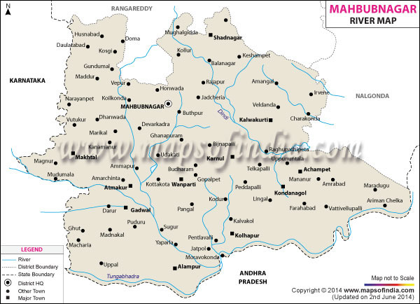 River Map of Mahbubnagar