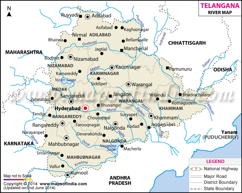 Telangana River Map