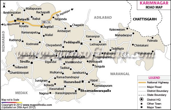 Road Map of Karimnagar