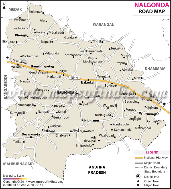 Road Map of Nalgonda