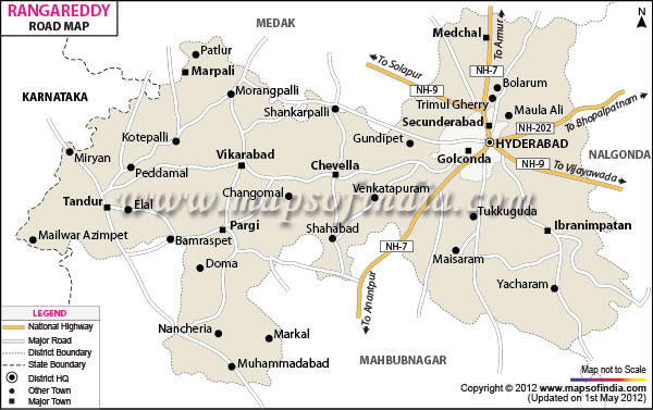 Road Map of K. V. Ranga Reddy
