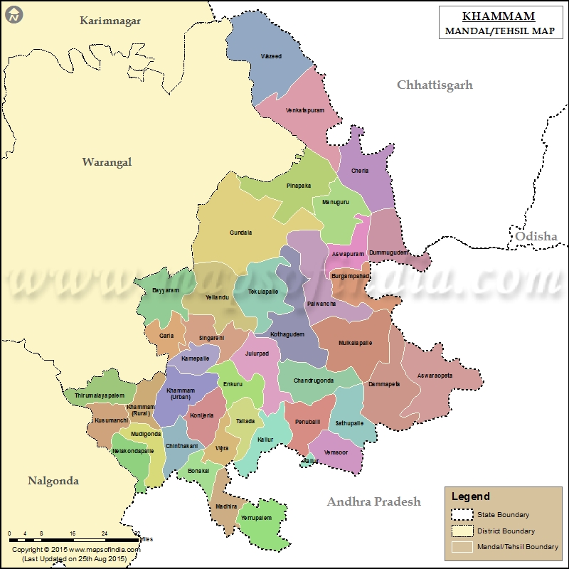 Khammam Tehsil Map (Telangana)