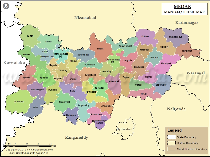 Map of Medak Tehsil