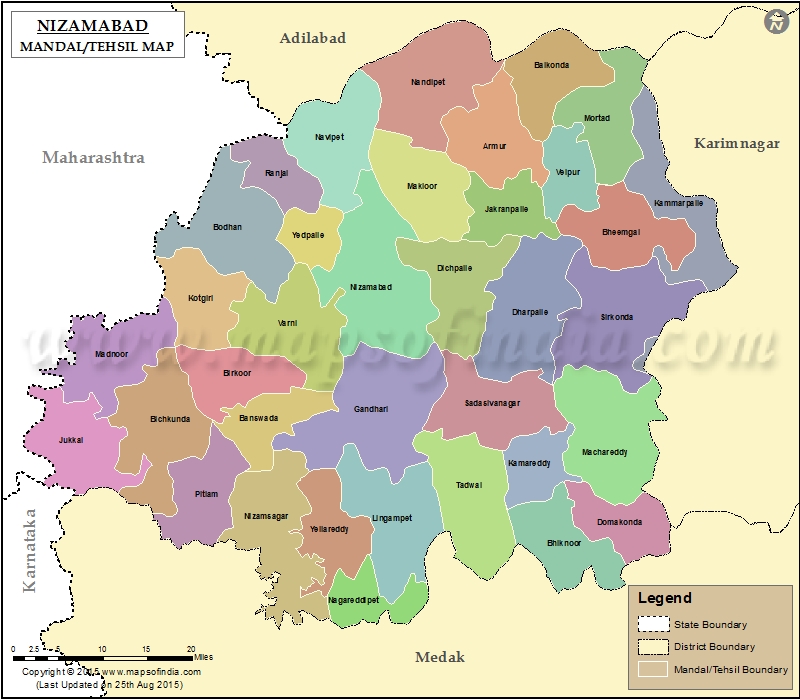 Map of Nizamabad Tehsil
