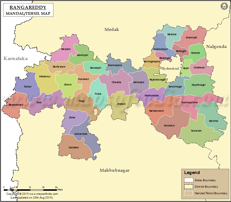 Map of K. V. Ranga Reddy Tehsil