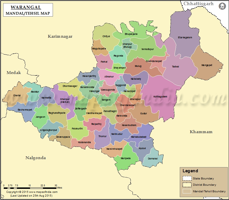 Map of Warangal Tehsil