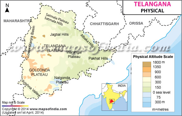  Telangana State Outline Map
