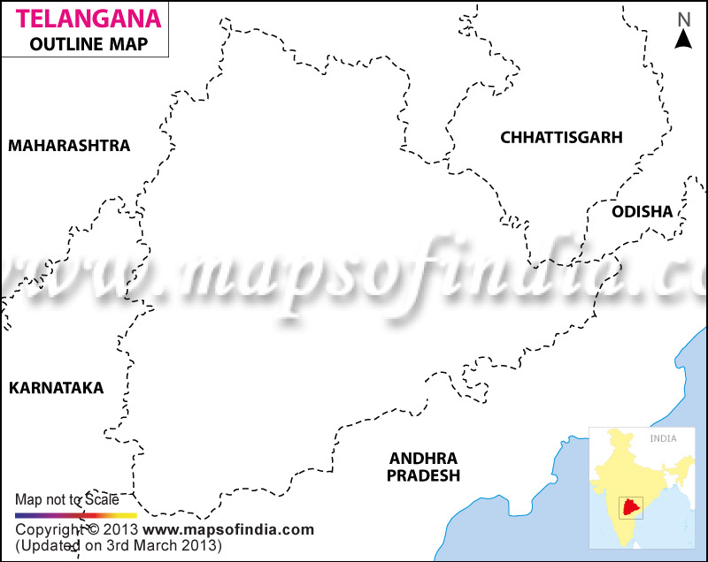  Telangana State Outline Map