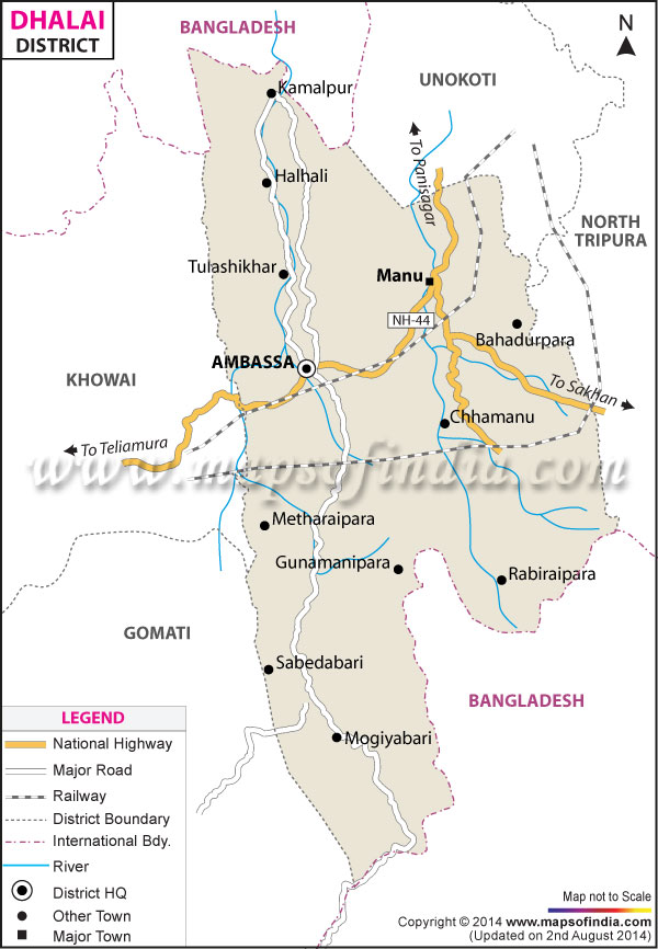 District Map of Dhalai 