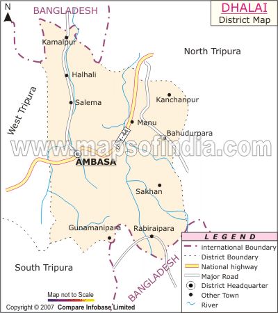 Dhalai Location Map