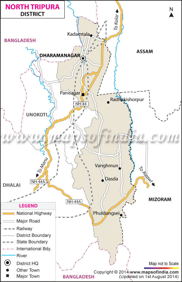 District Map of North Tripura 