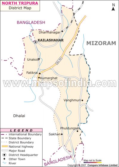 North Tripura Location Map