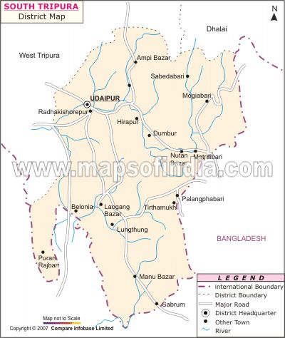 South Tripura Location Map