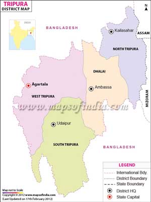 Tripura District Map