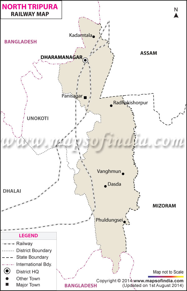 North Tripura Railway Map