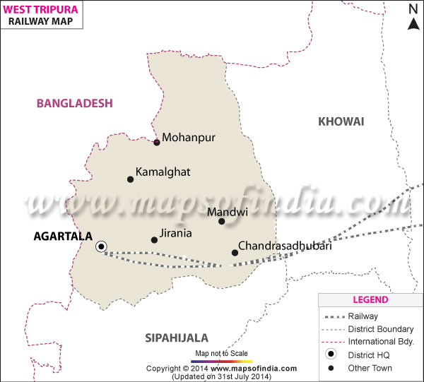 Railway Map of West Tripura