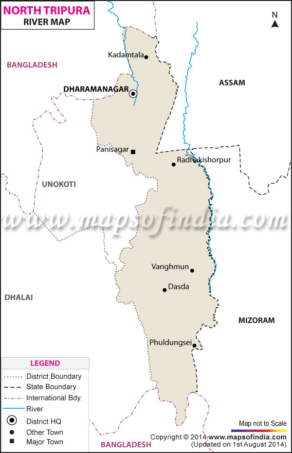 River Map of North Tripura 
