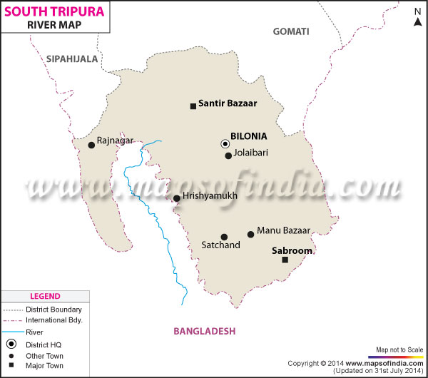 River Map of South Tripura 
