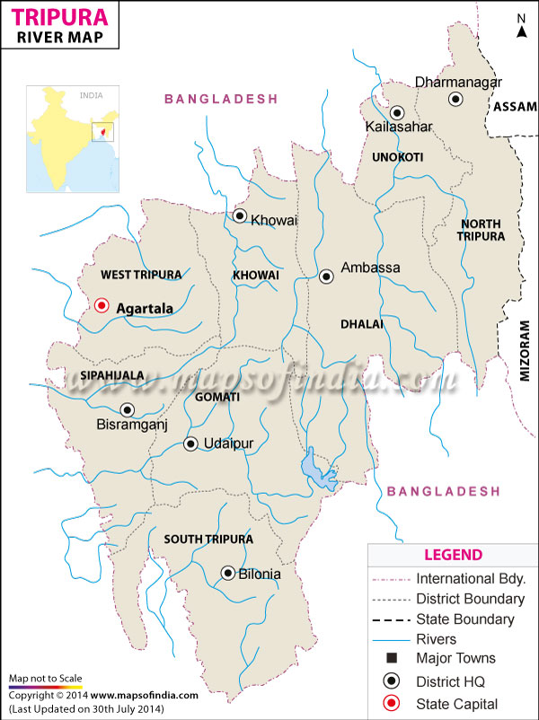 River Map of Tripura