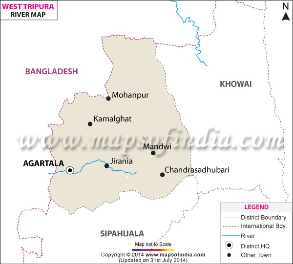 River Map of West Tripura 