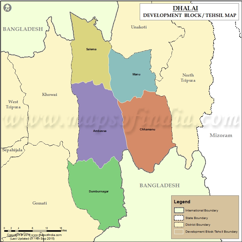Tehsil Map of Dhalai 